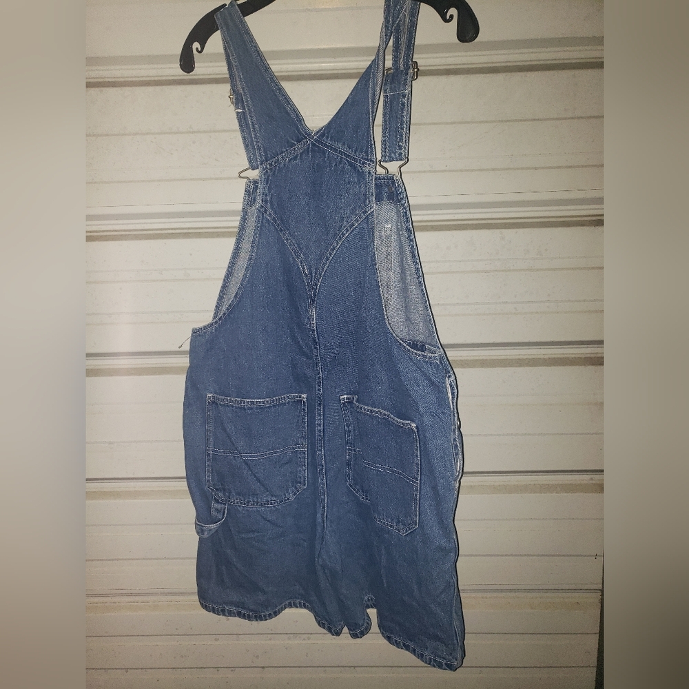 Vtg 90’s Y2K Mickey Mouse Large Jean Overalls Disney Store Shortalls Embroidered - Picture 3 of 5